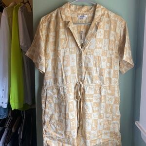 Madewell Checkered Romper (Mustard)